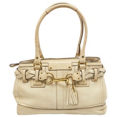 Coach Off White Leather Hampton Tote
