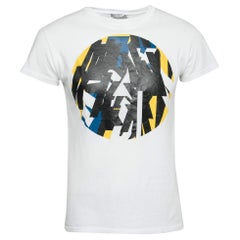 Dior Homme White Printed Cotton Short Sleeve Round Neck T-Shirt XS