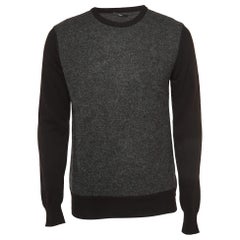 Z Zegna Black/Grey Knit Crew Neck Sweatshirt XL