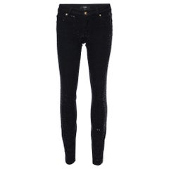 Versus Versace Black Sequined Denim Skinny Jeans S/Waist 28"
