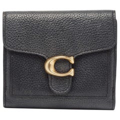 Coach Black Leather Tabby Compact Wallet