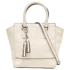 Coach Off White Leather Legacy Tassel Tote