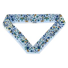 Hermès Les Jardins d'Arménie Twilly Silk Scarf White Karen Petrossian