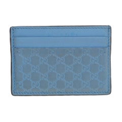 Gucci Blue Microguccissima Leather Card Holder