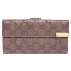 Gucci Purple Guccissima Leather Trademark Continental Wallet