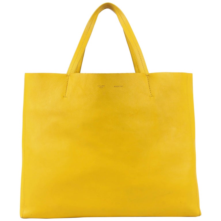 Celine Phantom Canary Yellow Medium Cabas Phantom Tote Bag Handbag Purse at  1stDibs | yellow tote purse, celine beach bag, canary yellow purse