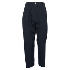 Marni Navy Blue Crepe Tapered Pants L