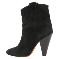 Isabel Marant Black Suede Ankle Boots Size 37
