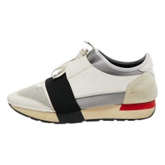 Balenciaga Multicolor Mesh and Leather Race Runner Sneakers Size 39