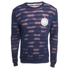Kenzo Navy Blue Knit Layered Crew Neck Sweatshirt M
