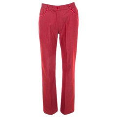 M Missoni Red Cotton Twill Denim Wide Legged Jeans M