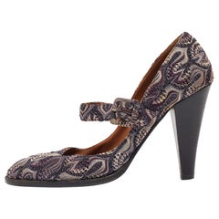 Missoni Multicolor Lurex Fabric Mary Jane Pumps Size 39