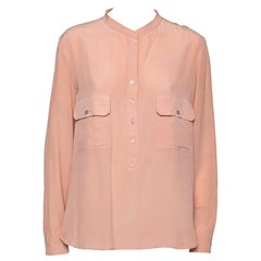 Stella McCartney Peach Silk Pocket Detail Blouse L