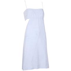 1990's Claude Montana Blue Chambray Day Dress w/Asymmetrical Cut Out 9