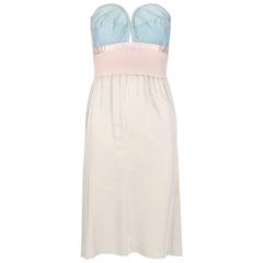 Vintage pastel Color Block Bustier Slip Dress