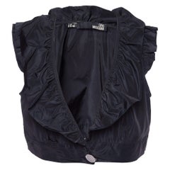Love Moschino Noir Synthétique Ruffled Sleeveless Cropped Shrug L