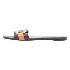 Roger Vivier Multicolor Leather Vivier Flat Slides Size 39
