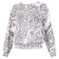 Pierre Balmain Black & White Leopard Print Long Sleeved Scooped Neck Sweatshirt 5