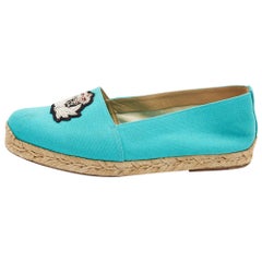 Used Christian Louboutin Blue Canvas Gala Espadrille Size 38