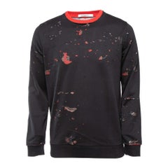 Givenchy Black Ripped Cotton Crew Neck Sweatshirt XS