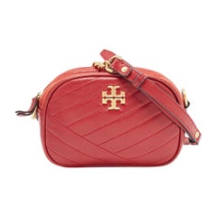 Tory Burch Red Leather Kira Camera Crossbody Bag