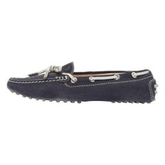 Tod's Bleu marine  Mocassins en daim avec nœud Taille 36