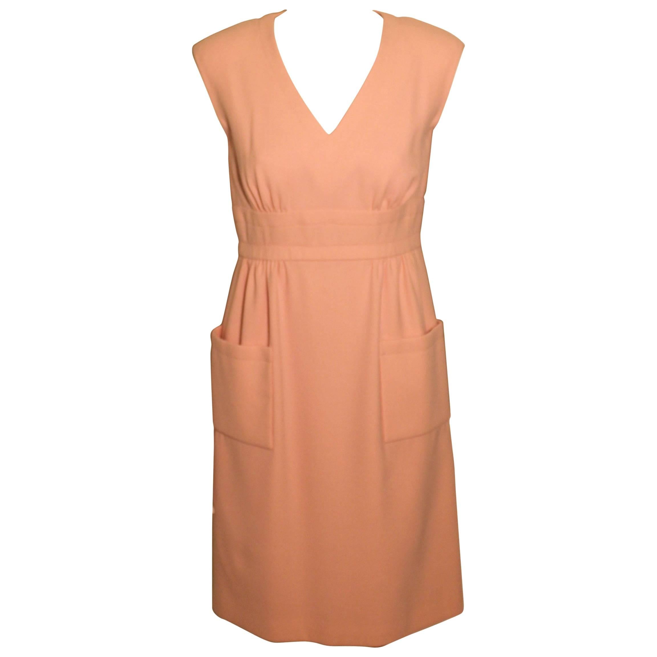 Vintage Pauline Trigere Baby Pink Day Dress For Sale