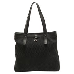 Tote in tela e pelle Monogram nera di Aigner