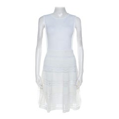 M Missoni Vestito corto in jersey bianco con linea ad A XS