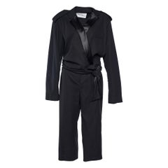Max Mara Black Cotton Dover Wide-leg Cady Jumpsuit M