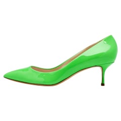 Casadei Neon Green Patent Leather Pumps Size 39