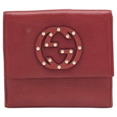 Gucci Burgundy Leather GG Interlocking French Wallet