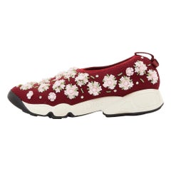 Dior Baskets Fusion ornées de cristaux rouges et roses, taille 37,5