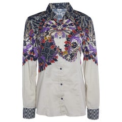 Etro Cream Printed Cotton Button Front Shirt M