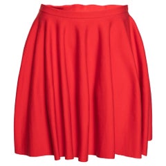 Giambattista Valli Red Cotton Knit Flared Mini Skirt S