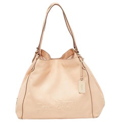 Coach Peach Leather Horse Carriage Edie Shoulder Bag