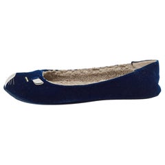 Marc by Marc Jacobs Blue Velvet Ballet Flats Size 39.5