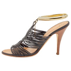 Giuseppe Zanotti Dark Brown Strappy Leather Sandals Size 38