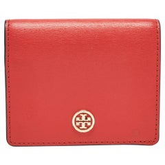 Tory Burch Red/Blue Leather Robinson Bifold Wallet