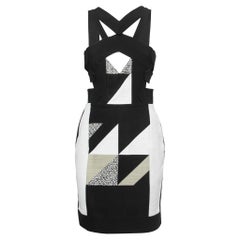 Roland Mouret Black Knit Contrast Mini Dress M