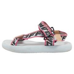 Off-White Sandalias de lona multicolor Preloved Track Logo Slingback Talla  41