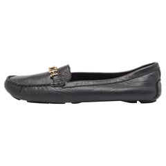 CH Carolina Herrera Schwarzes Leder CHCH Logo Loafers Größe 40