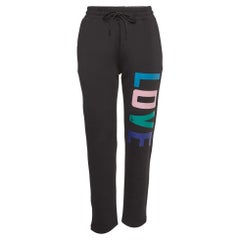 Love Moschino Black Love Print Knit Drawstring  Jog Pants M