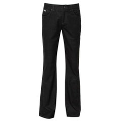 Emporio Armani Black Striped Twill Straight Leg Trousers M
