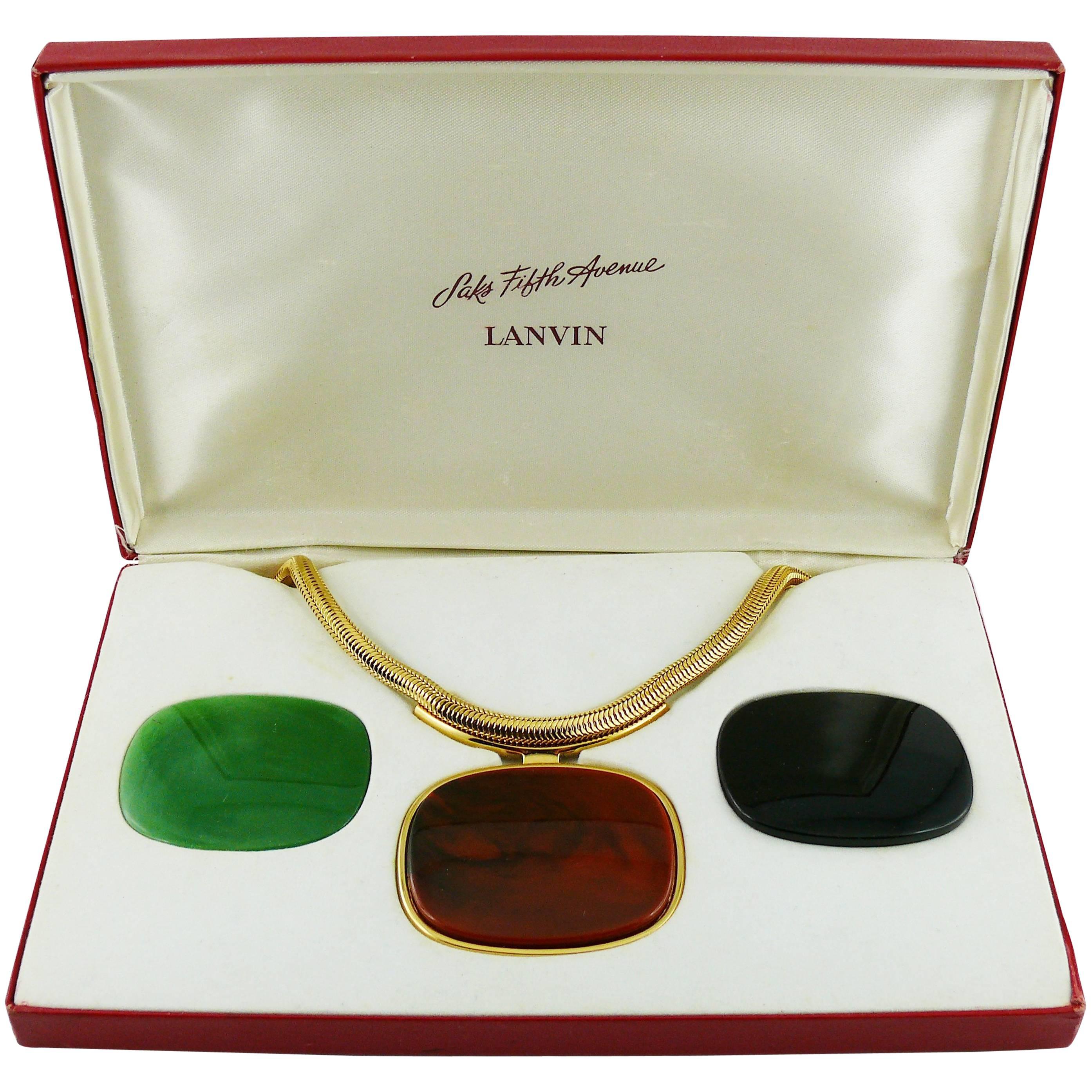 Lanvin Paris Vintage Rare Interchangeable Pendant Necklace