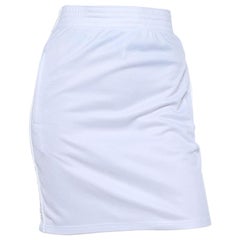 Givenchy White Jersey Logo Detail Track Mini Skirt S