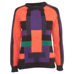 Balmain Multicolor Colorblock Patterned Angora Sweater S