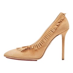 Charlotte Olympia Beige Suede Pointed Toe  Pumps Size 39