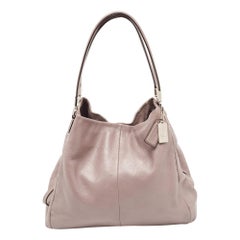 Coach Grey Leather Edie Shoulder Bag