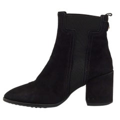 Tod's Black Suede Ankle Boots Size 40